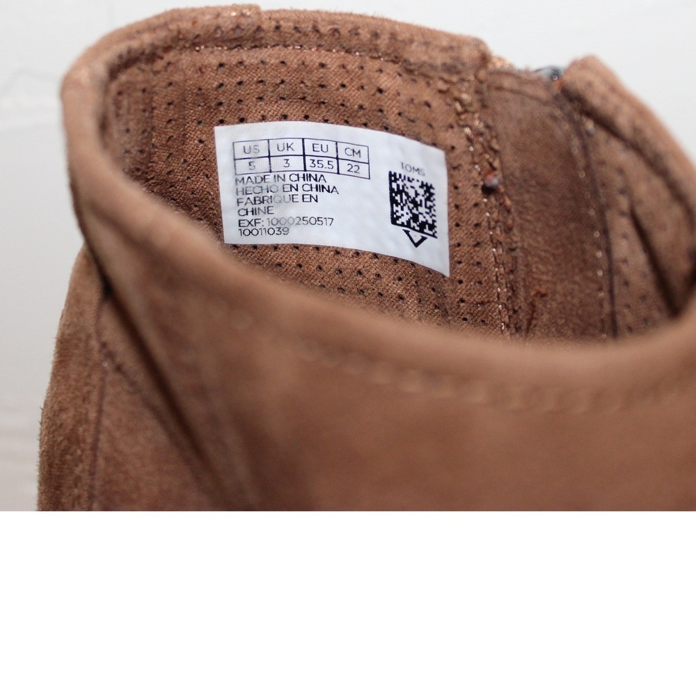 TOMS Leila Suede Wedge Ankle Booties Women 5 Tan - Picture 5 of 5